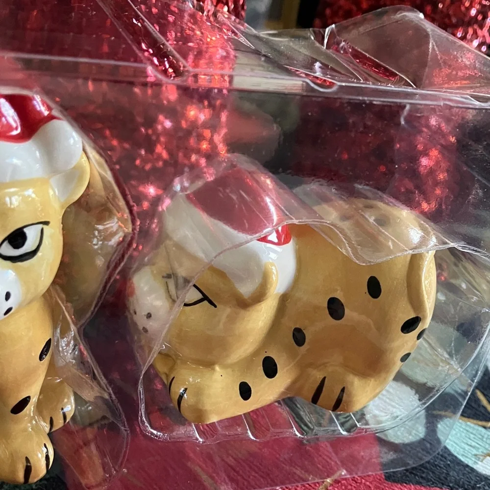 Festive Leopard Salt and Pepper Shakers